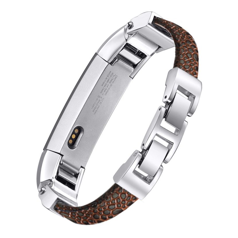 Fitbit Alta and Alta HR bayite Leather Wristband Stone Pattern Brown
