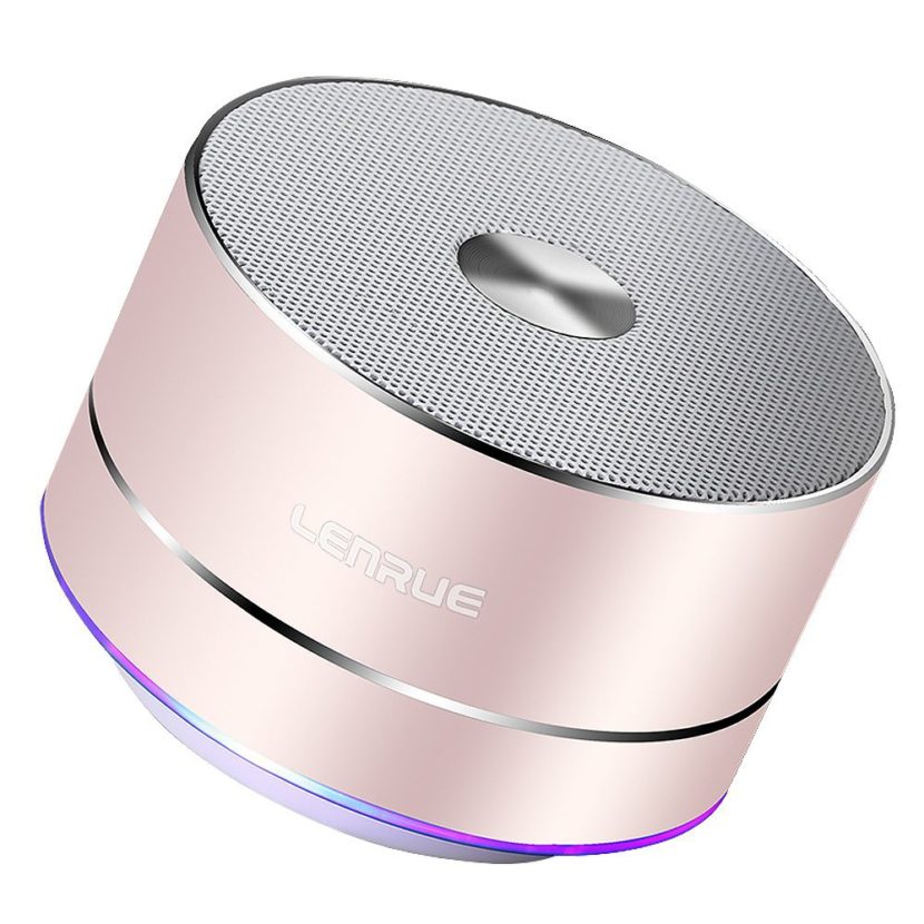 Image of the LENRUE Portable Wireless Bluetooth Speaker of color Rose Gold