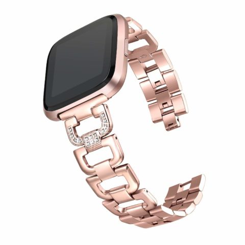 bayite-Bling-Bands-for-Fitbit-Versa-Watch-Stainless-Steel-Rhinestones-Classic-Rose-gold