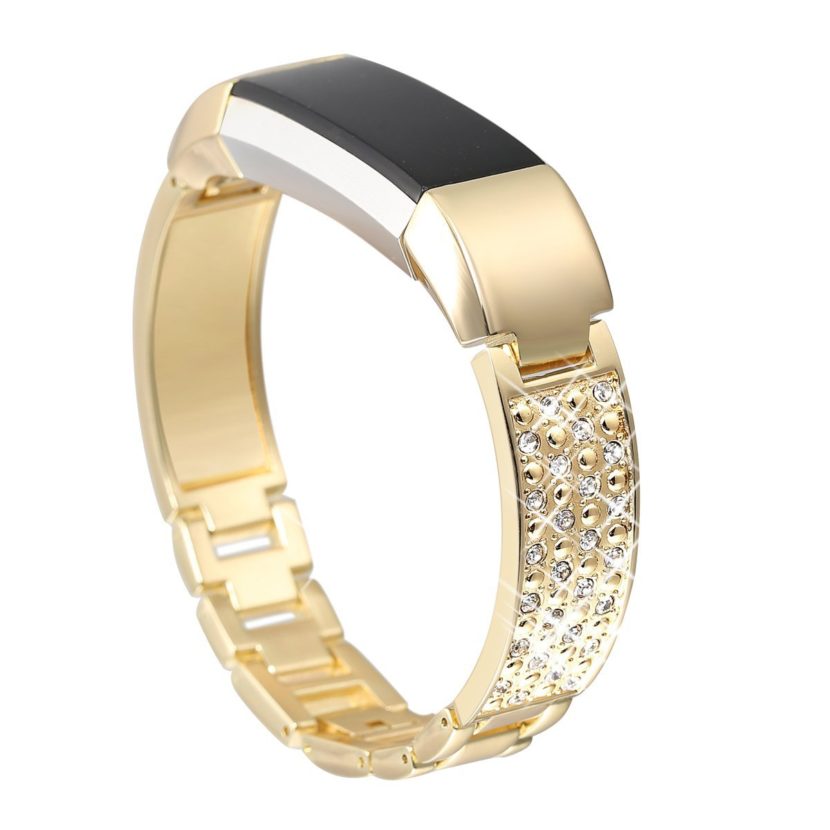 bayite Replacement Metal Bands Fitbit Alta HR and Alta Rhinestone Bling - Gold