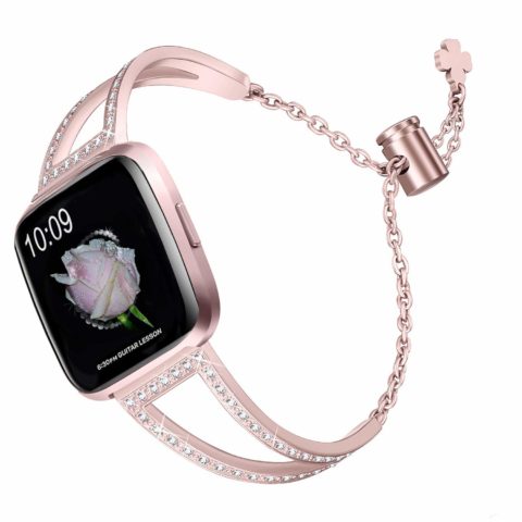 Fitbit Versa Bands for Women bayite bling Rose Gold