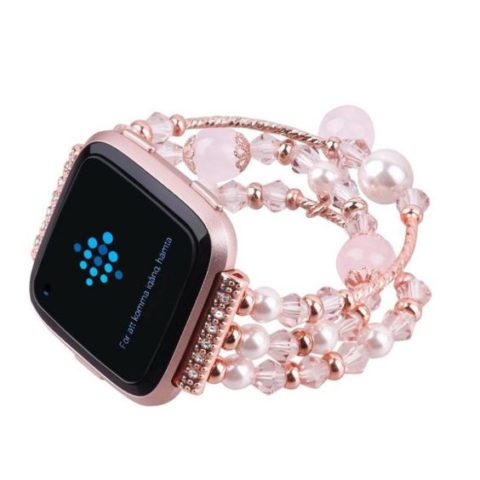 Fitbit Versa Beaded Bracelet Pink