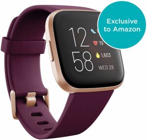 Fitbit Versa 2 Health & Fitness Smartwatch with Heart Rate, Music, Alexa Built-in, Sleep & Swim Tracking, Bordeaux/Copper Rose