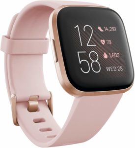 Fitbit Versa 2 Health & Fitness Smartwatch with Heart Rate, Music, Alexa Built-in, Sleep & Swim Tracking, Petal/Copper Rose