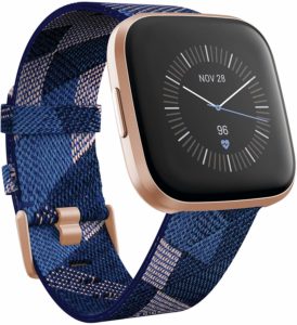 Fitbit Versa 2 Special Edition Health & Fitness Smartwatch with Heart Rate, Music, Alexa Built-in, Sleep & Swim Tracking, Navy & Pink Woven/Copper Rose