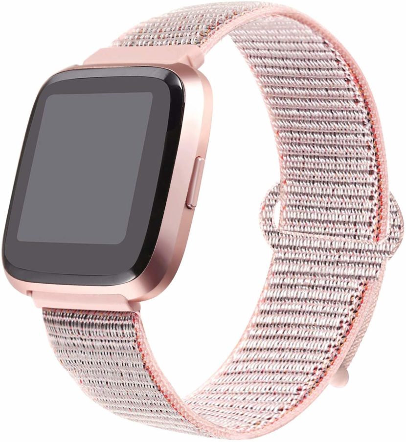 bayite Soft Bands for Fitbit Versa - Breathable Sport Loop Pink 1